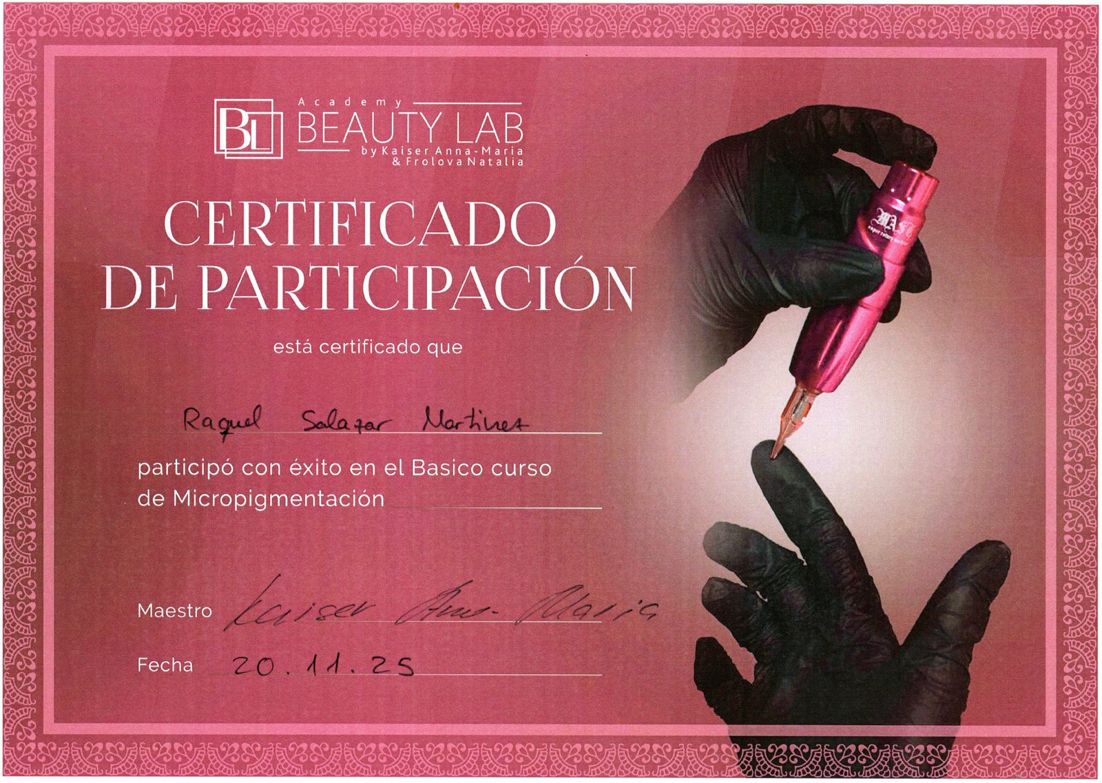 certificado de micropigmentación